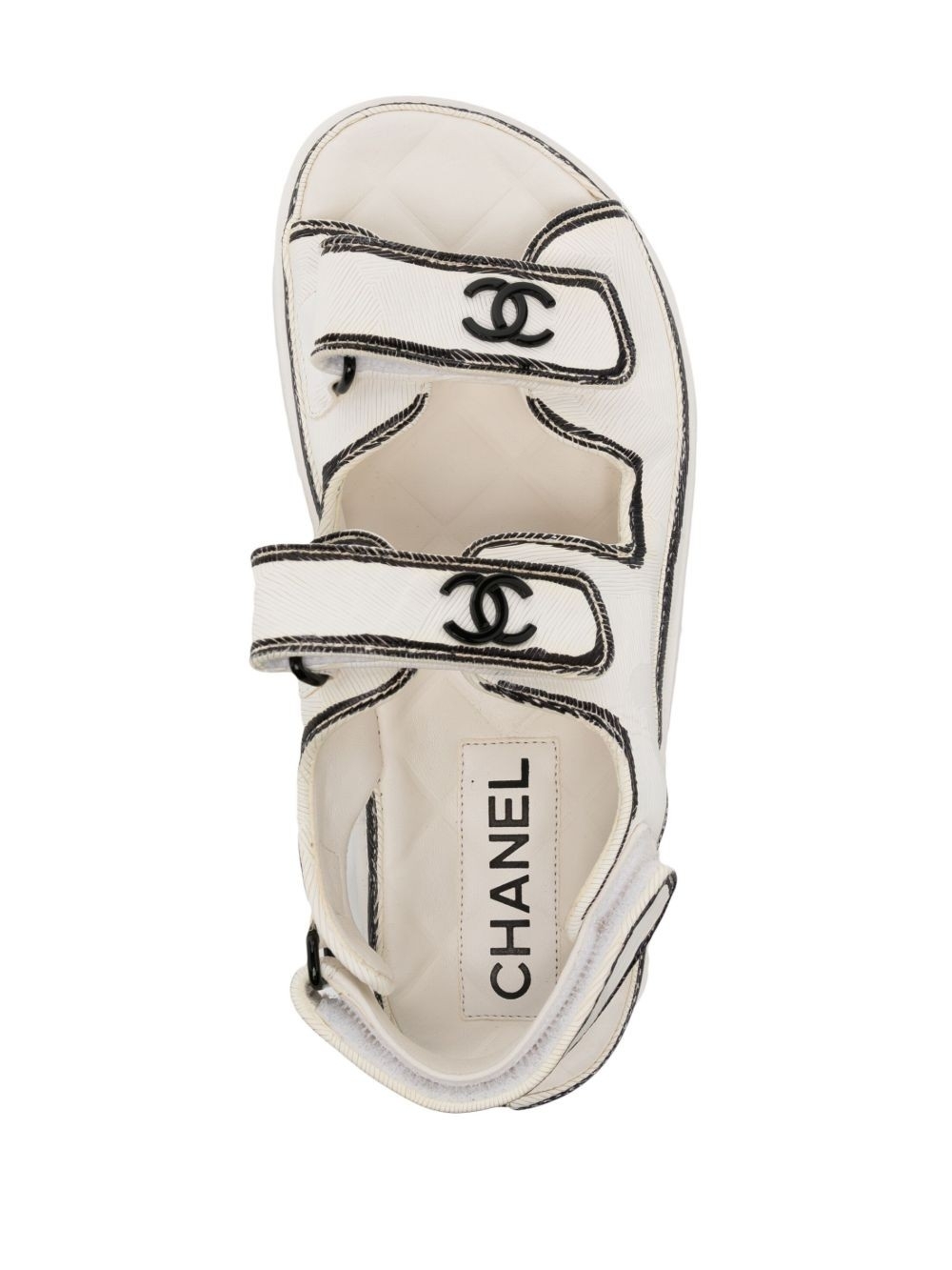 CHANEL DAD SANDALS IN CAVIAR CALF SKIN SIZE 37C (6.5 US)